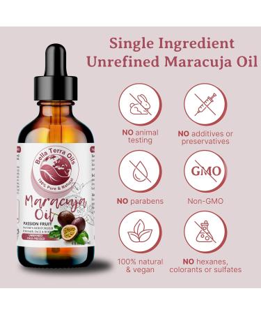 Buy Bella Terra Maracuja Oil 2oz - Cold-Pressed Rich in Vitamin C & Linoleic Acid for Smooth Skin - International Shipping Available - Buy Online on SooperMarket.com