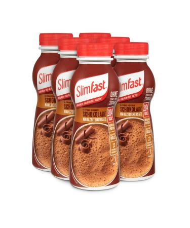 Slim Fast Drinkrink Chocolate 6 Series Pack I Proof of protein & reduced calories i ready -to -use chocolate drinking meal for a weight -controlling diet I 6 x 325 ml chocolate 325 ml (6 Pack)