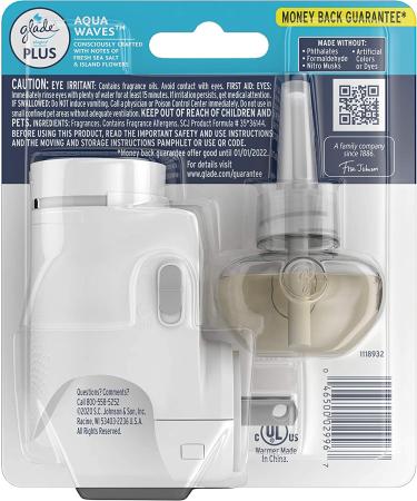Glade PlugIn Plus Starter Kit - Aqua Waves Scented Oil for Home & Bathroom - 0.67 Fl Oz - Buy Online on SooperMarket.com