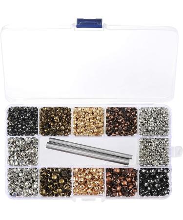 2700 Pcs Mixed Color Claw Beads Nailhead Round Dome Studs Kit with Storage Box - DIY Punk Rivets for Leather Craft and Accessories - Buy Online on SooperMarket.com