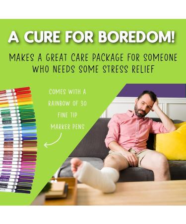 Color Cuss & Laugh Your Way to Less Stress: Swear Word Adult Coloring Book Set with 30 Markers - Fun & Relaxing Anxiety Relief - Buy Online on SooperMarket.com