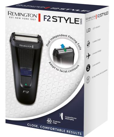 Remington F2 Men's Electric Shaver - Pop-Up Trimmer, Washable, LED Display - Foil Shaver F2002 Blue - Buy Online on SooperMarket.com