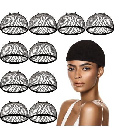 Wig Caps,Smilco 10 Pieces Mesh Wig Cap Net,Weaving Hair Net,Fishnet Wig Cap For Women(Black)
