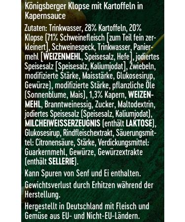 Dreistern K nigsberger Klopse with Potatoes - Authentic German Meatballs 400g (Pack of 2) | Free International Shipping - Buy Online on SooperMarket.com