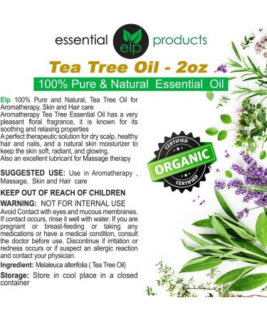Buy ELP Pure Tea Tree Essential Oil - 100% Natural 2 fl oz | Premium Aceite de Arbol de Te for International Shipping - Buy Online on SooperMarket.com