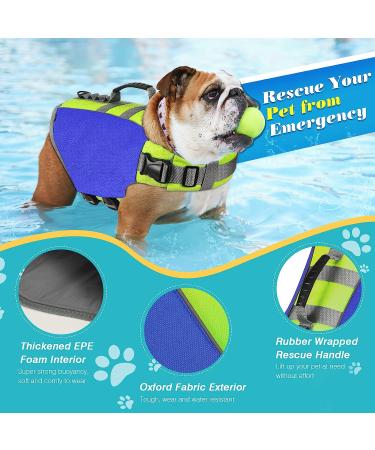 VavoPaw Small Dark Blue Dog Life Jacket with High Buoyancy and Rescue Handle - Adjustable Ripstop Safety Vest for Swimming and Boating - Reflective Stripes for Ultimate Visibility - Buy Online on SooperMarket.com