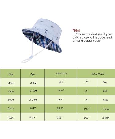 LANGZHEN Baby Girls Sun Protection Hat with Chin Strap - Light Blue Fish Design | Adjustable Toddler Kids Wide Brim Summer Play Hat for 4-8 Years - Buy Online on SooperMarket.com