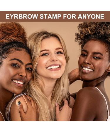 Beginner Eyebrow Stamp Stencil Kit - Simpout Brow Stamping Trio Set with 29 Brow Stencils and Waterproof E02 Soft Brown Eyebrow Kit - Buy Online on SooperMarket.com