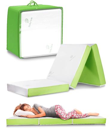 Cushy Form Floor Mattress - Foldable 4 Inch Foam Camping Bed w/Case for Adults & Kids - Folding Portable Bed for Travel, Van, Guest - Fold Up Pad - College Dorm Room Essentials for Girls and Guys 31"