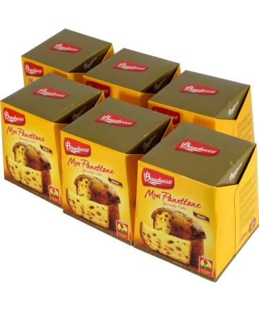 Bauducco Mini Panettone Classic, Moist & Fresh, Traditional Italian Recipe, Holiday Cake, 21.1oz (Pack 6)