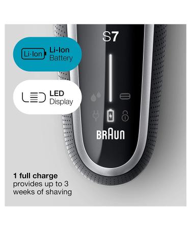 Braun Series 7 7027cs Electric Razor for Men - Waterproof Foil Shaver with Beard Trimmer, Rechargeable & Travel Case - Silver - Buy Online on SooperMarket.com