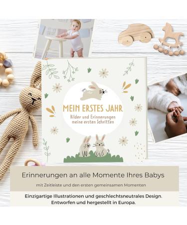 Huborns Baby Album: 50+ Page Memory Book for First Year - Perfect Gift for Baby Showers - Glue Photos & Labels - International Shipping Available - Buy Online on SooperMarket.com