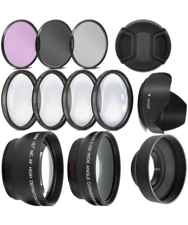 Ultra Deluxe Lens Kit for EOS M6 Mark II, EOS M50, EOS M50 Mark II, EOS M200 with 15-45mm Lens, Fuji X100V - Includes: 7pc 49mm Filter Set + 49mm Wide Angle and Telephoto Lens