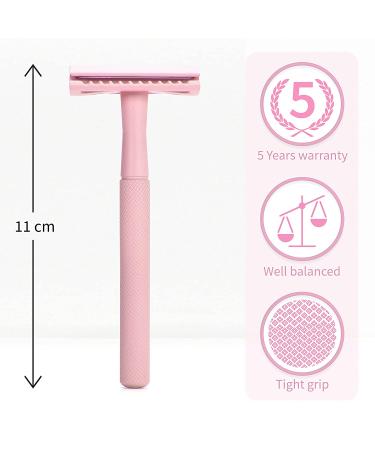 Bambaw Pink Double Edge Safety Razor for Women | Eco-Friendly Reusable Metal DE Razor | Best Safety Razor for Women - Buy Online on SooperMarket.com
