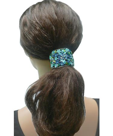 Crystal Flower Hair Holder Ponytail Barrettes Set of 3 - Blue, Rose, Brown | JCGY YY86900-5-3 - Buy Online on SooperMarket.com
