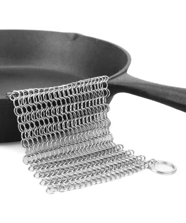 LauKingdom Stainless Steel Cast Iron Cleaner 316L - 8x6 inch Square Scrubber for Pan, Anti-Rust & Hygienic - Buy Online on SooperMarket.com