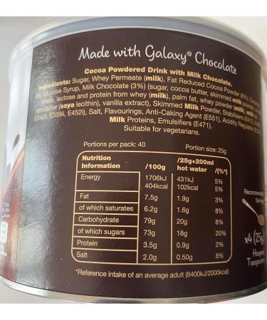 Galaxy Instant Hot Chocolate Powder 1kg - Buy Online on SooperMarket.com