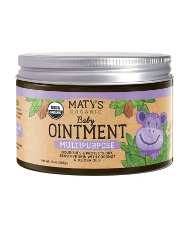 Maty's Organic Multipurpose Baby Ointment - Petroleum-Free Diaper Cream with Coconut & Jojoba Oils - 10 oz