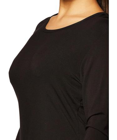 Women's Soft Crew Neck Underscrub Long Sleeve Tee Shirt - Large Black | 4881 Workwear Originals - Buy Online on SooperMarket.com