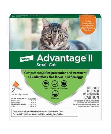 Advantage II Flea Prevention and Treatment for Small Cats (5-9 Pounds) 2-Pack Small Cat Only