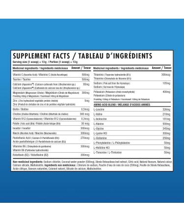 Nova Pharma Electrolytes Powder Amino Acids Supplement - Hydrates Builds Muscle Mass & Boosts Workout Performance Vegan Caffeine-Free Zero Sugar No Artificial Flavor/Color/Sweetener - 25 Servings Blue Freeze - Buy Online on SooperMarket.com