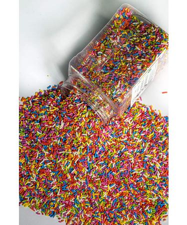 Natural Rainbow Sprinkles - Dairy, Nut, Gluten, Soy Free | Vegan & Kosher | 1.5 lbs Cupcake & Cake Topper | Resealable Container - Buy Online on SooperMarket.com