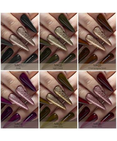 Saviland Chrome Nail Powder Set - 12 Gold Metallic Colors for Mirror and Bubble Effect Nail Art Manicure - Buy Online on SooperMarket.com