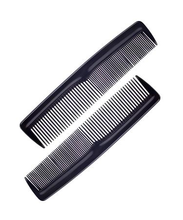 PARENCE. - Set of 2 Anti-Static Hair Combs - Fine and Wide Tooth Combs Portable Multi-Purpose - 13x3cm Black