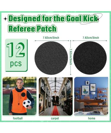 12 Pairs Referee Patch Hook and Loop Dots 3 Inch Self Sticky Circle Hook and Loop Round Adhesive Loop Tape Double Sided Hook and Loop Fasteners for Home Office School Wall Decor Tool Hanging - Buy Online on SooperMarket.com