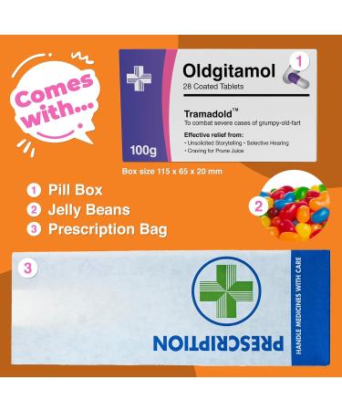 Funny Prank Pill Box with Sweets Gag Gifts for Men Funny Valentines Gifts for Him Xmas Secret Santa Christmas Stocking Filler for Women- Novelty Joke Birthday Gifts for Boyfriend Dad (OldG) - Buy Online on SooperMarket.com