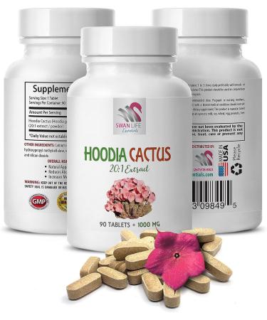 Hoodia Gordonii Extract Powder - 20:1 Concentration - Natural Energy Pills - 4 Bottles, 360 Tablets - Buy Online on SooperMarket.com