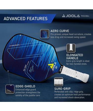 JOOLA Ben Johns Hyperion Pickleball Paddle - Carbon Surface | High Grit & Spin | Elongated Handle | USAPA Approved 2022 | Includes Paddle Cover - Buy Online on SooperMarket.com