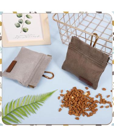 Jostift 2-Piece Dog Training Treats Bag - Portable Hands-Free Dispenser with Carabiner | Ideal for Training & Walks (Brown & Gray) - Buy Online on SooperMarket.com