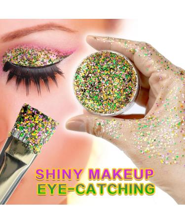 Buy Green Purple Gold Holographic Chunky Glitter - 25g for Mardi Gras Crafts Face & Body Art Nail Decorations - Fast International Shipping - Buy Online on SooperMarket.com
