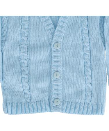 Baby Boys Blue Knit Cardigan - Made in Portugal - 0-3 Months - Buy Online on SooperMarket.com