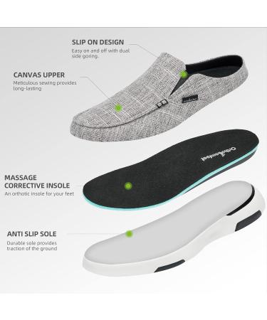OrthoComfoot Men's Plantar Fasciitis Foot Pain Relief Loafers - 8 W4 Light Grey - Buy Online on SooperMarket.com