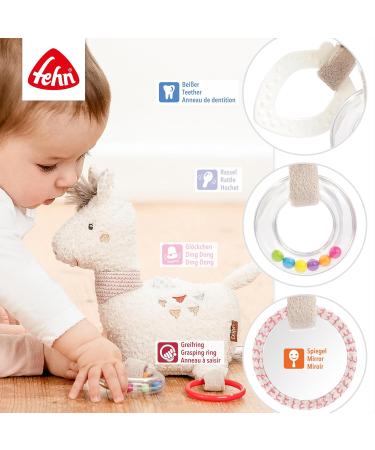 Fehn Activity Toy Lama - Motoric Baby Toy with Fastening Ring | Gripping Elements for Infants & Toddlers | Cuddly Animal Toy for 0+ Months - Buy Online on SooperMarket.com