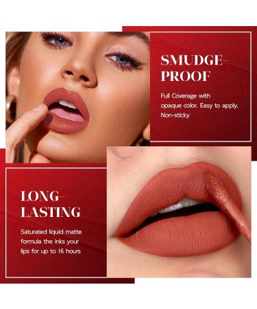 Buy 8 Colors Matte Liquid Lipstick Set - Long-Lasting Smudge Proof & Waterproof Velvet Black Lipstick for Women | Perfect Halloween Makeup Gifts - Buy Online on SooperMarket.com