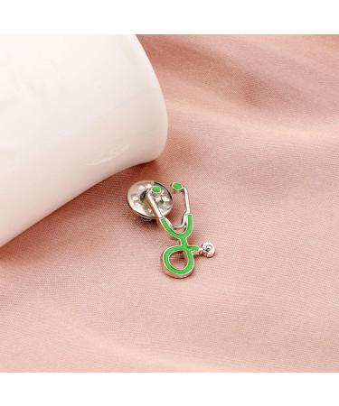 Buy Nurse Stethoscope Enamel Pin | Medical Brooch Gift for Doctors & Nurses - Green-S - Buy Online on SooperMarket.com