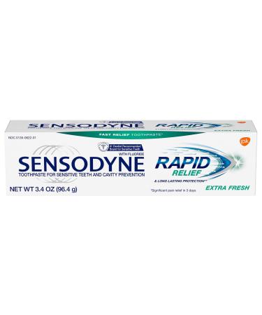 Sensodyne Rapid Relief Sensitive Toothpaste Cavity Prevention and Sensitive Teeth Treatment - 3.4 Ounces (Pack of 2)