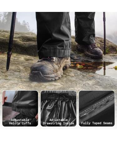 AXESQUIN 3XL Men's Waterproof Rain Pants - Breathable Lightweight Windproof Cycling & Hiking Overpants - Black - Buy Online on SooperMarket.com
