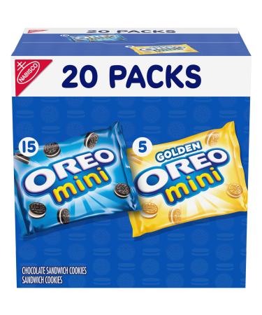 OREO Mini Mix Sandwich Cookies Variety Pack, 20 Snack Packs