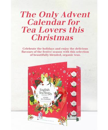English Tea Shop Organic Book Style Red Advent Calendar - 25 Loose Leaf Tea Pyramid Bags - 13 Different Flavours. 50 g U060772 - Buy Online on SooperMarket.com