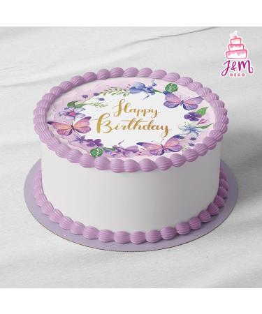 J & M Deco Edible Cake Toppers - Happy Birthday Motif - Fondant Cake Decoration - 20 cm Dining Paper - Perfect for Birthday Parties - Buy Online on SooperMarket.com