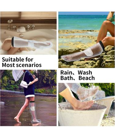 tibiu Waterproof Cast Shower Cover Leg for Adults Foot and Lower Leg Cast Wounds Protector Showering Bath Accessories - Buy Online on SooperMarket.com