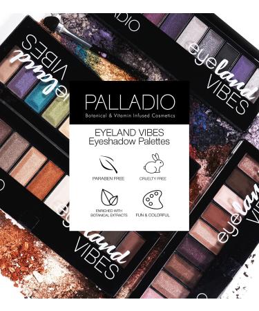 Palladio Eyeland Vibes Escape to the Tropics 10-Color Eyeshadow Palette - Seductive Nudes to Vibrant Hues for Day and Night Looks - Rich Pigment, California Sunset Palette - Buy Online on SooperMarket.com