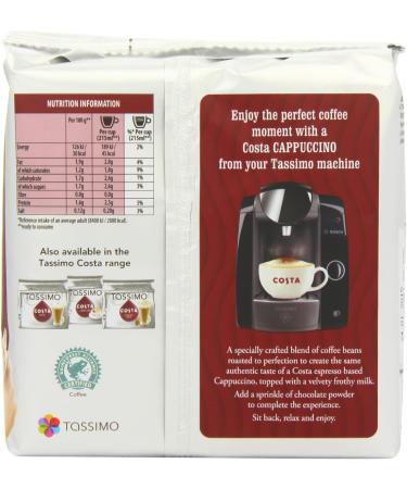 TASSIMO Costa Cappuccino 16 T DISCs (Large Cup Size) 8 Servings - Buy Online on SooperMarket.com