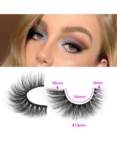 Wispy Lashes Natural False Eyelashes Fluffy 16mm Cat Eye Lashes Pack 5D 14 Pairs Fake Eyelashes by TNFVLONEINS B02 - Buy Online on SooperMarket.com