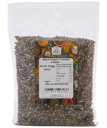 Old India Black Pepper Cracked 6 Mesh 750g 750 g (Pack of 1)