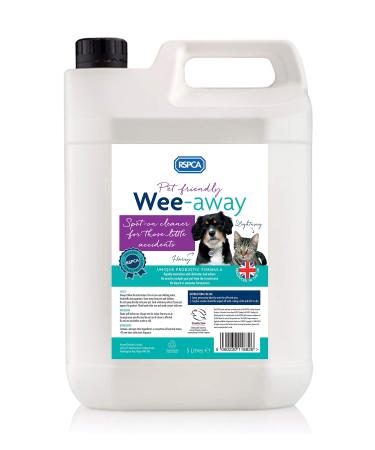RSPCA 5L Cat Pet Stain and Odour Remover Wee Away | Pet Friendly | Probiotic Cleaning - Discourage From Repeat Marking